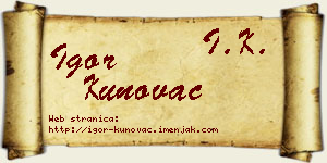 Igor Kunovac vizit kartica